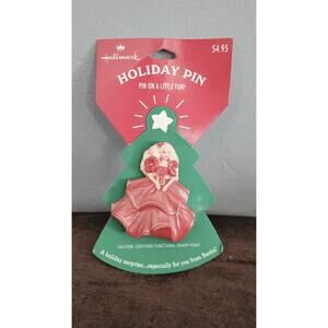 HALLMARK 1995 CHRISTMAS PIN Holiday BARBIE Red Dress LAPEL/BROOCH Mattel Vintage